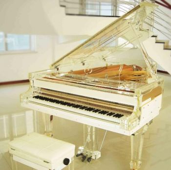 Custom Transparent Acrylic Grand Piano 88 Keys Crystal Piano Selling Fashion Concert Hall Hotel Piano and Bench