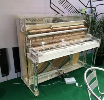 Custom Transparent Acrylic Upright Piano with Crystal Piano Bench for sale