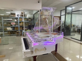 Custom Silver Clear Acrylic Baby Grand Piano with Piano Disc Self Playing System 152cm Baby Piano Model