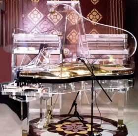 Custom Fully Transparent Crystal Piano GP-168D with Modern Style Acrylic Grand Piano