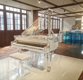 Custom Crystal Grand Piano with Original USA PianoDisco Self Player System Acrylic Piano 168d White Color and LED Light