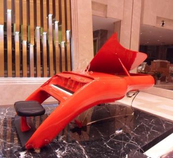 Custom Ferrari Red Grand Piano