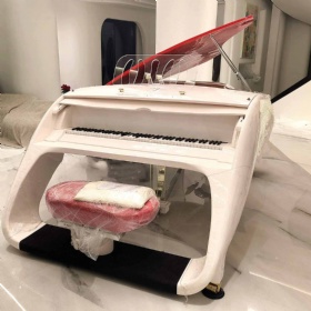 Schimmel Ferrari Style Pegasus Grand Piano in White with Slow Down Car Piano for Hotel Furniture Concert, Accept Piano OEM
